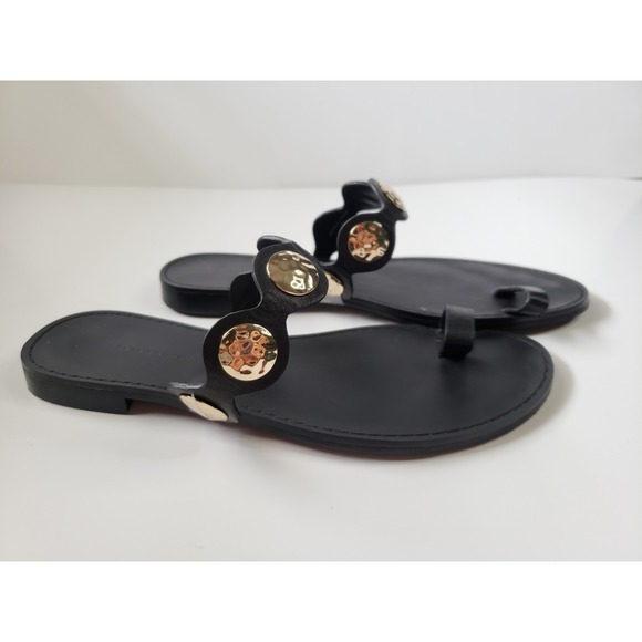 Banana Republic Womens Size 7 Shoes Toe Loop Sandals Greek Roman Gold Metal - Picture 2 of 5